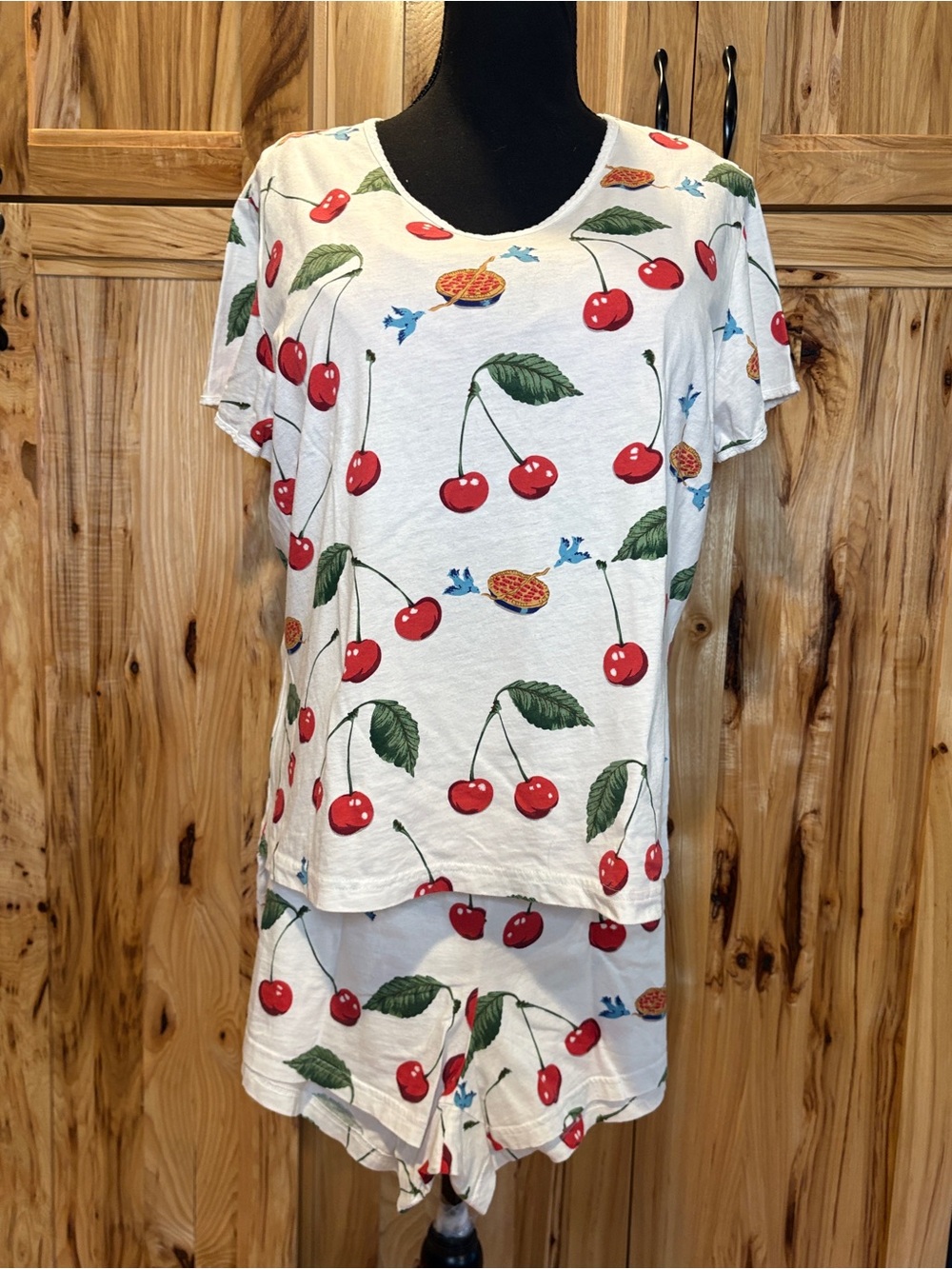 Nick & Nora pajama set (XL) cherry pie